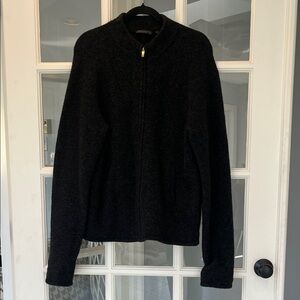 Donna Karan Wool Blend Zip Sweater/Jacket Charcoal Size M